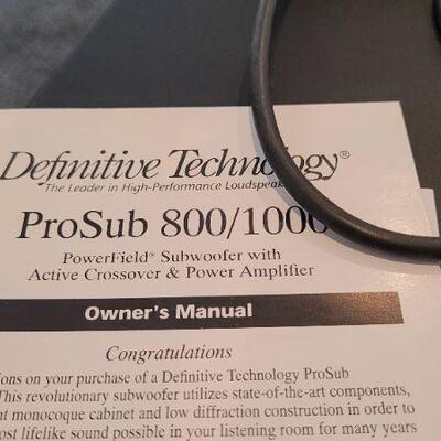 Lot 787: DEFINITVE TECHNOLOGY PRO SUB 1000 Subwoofer TESTED A+