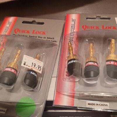 Lot 792: (2) Pairs of New MONSTER CABLE Quick Lock Speaker Connectors