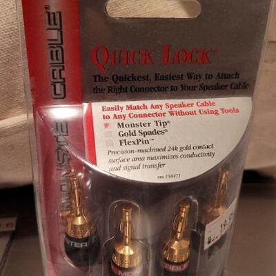 Lot 792: (2) Pairs of New MONSTER CABLE Quick Lock Speaker Connectors