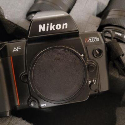 Lot 797: Vintage NIKKON 8008S 35mm Camera w/ (2) Lenses, TUNDRA Hard Carry Case and MORE!