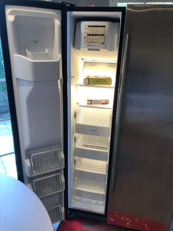 GE Profile Side by Side Refrigerator with ice and water stainless steel
