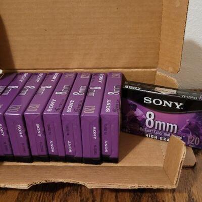 Lot 801: (9) Vintage New Stock SONY 8MM Blank Video Cassette Tapes 