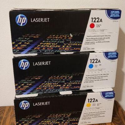 Lot 807: (3) New Sealed HP 122A LaserJet Printer Ink Cartridges 