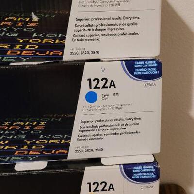 Lot 807: (3) New Sealed HP 122A LaserJet Printer Ink Cartridges 