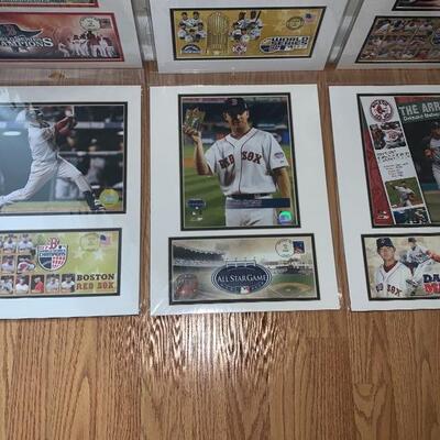 Lot of 6 Boston Ted Sox Photo/Poster & Cancelled Stamp Card