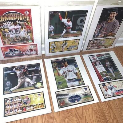 Lot of 6 Boston Ted Sox Photo/Poster & Cancelled Stamp Card