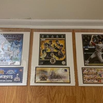 Lot of 3 - 1 New England Patriots, 1 Boston Bruins & 1 Boston Red Sox Photo/Poster