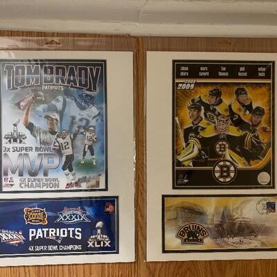 Lot of 3 - 1 New England Patriots, 1 Boston Bruins & 1 Boston Red Sox Photo/Poster