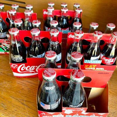 OLY 130  CARTONS 8 OZ BOTTLES COCA COLA ATLANTA OLYMPICS 1998 SUPER BOWL CAL RIPKON & MISC