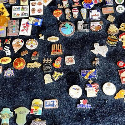 LOT 143  16 X 20 FRAMED PINS 1984 OLYMPICS LOS ANGELES SPONSORS SUPPORTERS & UNUSED FRAME 