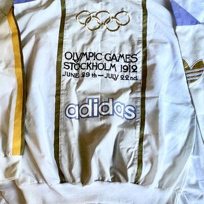 OLY 147  RARE ADIDAS 1972 MUNICH OLYMPICS TRACK PULL OVER STOCKHOLM 1912 SIZE S 