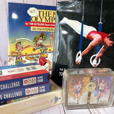 OLY 150  1984 OLYMPICS PLAYING CARDS 3 VHS LA TIMES BOOK & COMIC BOOK