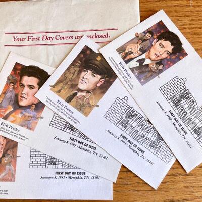 LOT 153  ELVIS GROUP 1  ELVIS STAMP FIRST DAY ISSUE & THROW