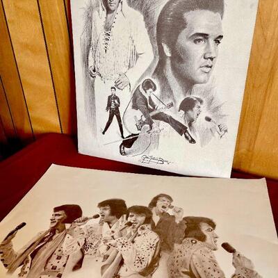 LOT 154  THE DEATH OF ELVIS & MAGAZINES w/ELVIS COVERS & ART PRINTS 