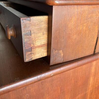 401 Antique Sheraton Style Pine Scroll Leg Dresser