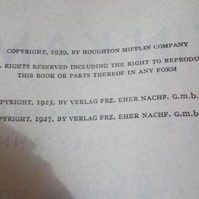 " 1939 Edition of Mein Kampf", By Adolf Hitler