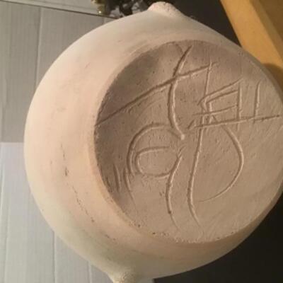 P - 1115. Beautifully Signed Large Raku Pottery Vase 