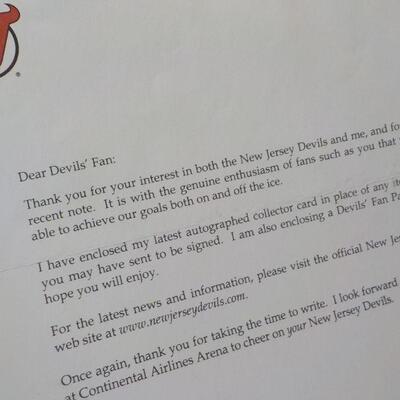 " Lettler from New Jersey Devils signed by #14 Brian Gionta. "