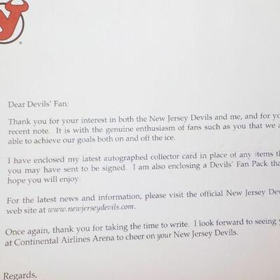 " Lettler from New Jersey Devils signed by #14 Brian Gionta. "