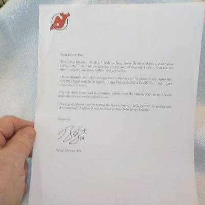 " Lettler from New Jersey Devils signed by #14 Brian Gionta. "