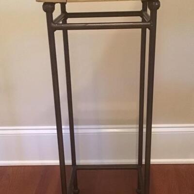 P - 1124. Wood & Wrought Iron Stand/Stool