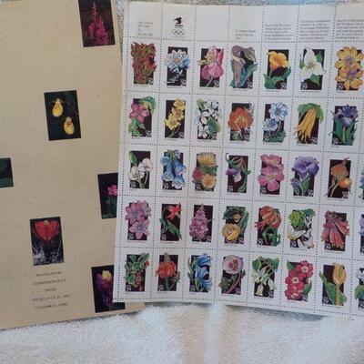 " Hinged Wild Flowers Commemorative Series issued 1992."