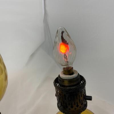 .56. ANTIQUE | Matching Amber Cambrigh Lamps | Flickering Flame Bulbs!