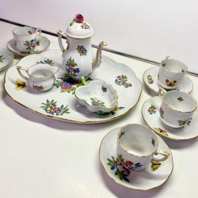 Stunning Vintage HEREND Coffee / Mocha Set 12p