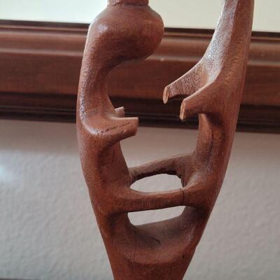 Lot 845: Mother & Child Wood Sculpture 
