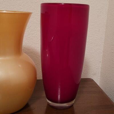 Lot 901: Colored Glass Vases