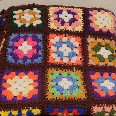 Lot 908: Multicolored Handmade Throw Blanket 