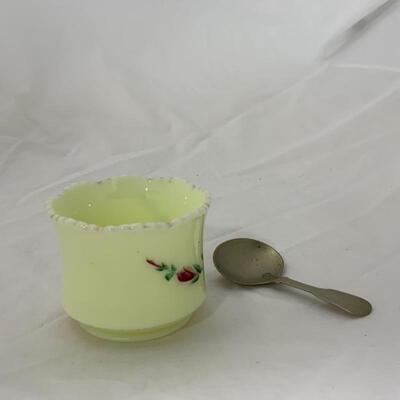 .83. ANTIQUE | Heisey Open Sugar Custard Glass | Spoon