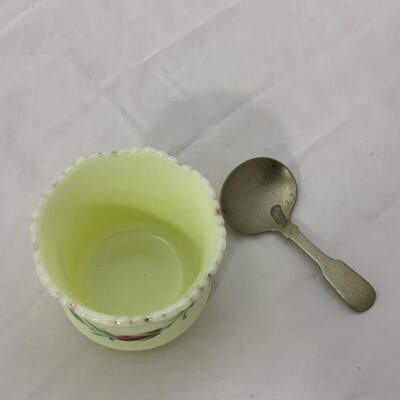 .83. ANTIQUE | Heisey Open Sugar Custard Glass | Spoon