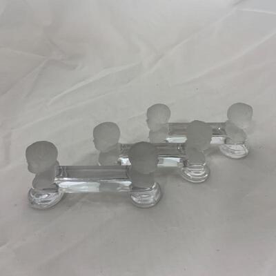 .87. BACCARAT | Three Crystal Frosted Cherub Bust Knife Rests