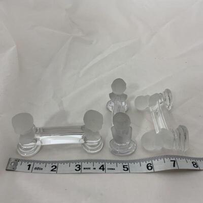.87. BACCARAT | Three Crystal Frosted Cherub Bust Knife Rests