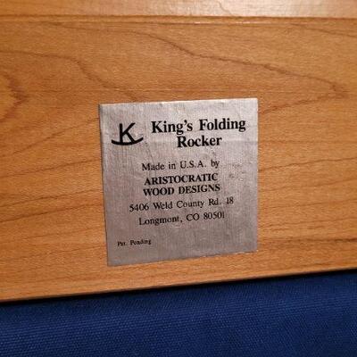 Lot 979: Vintage Blue KING'S FOLDING ROCKER 