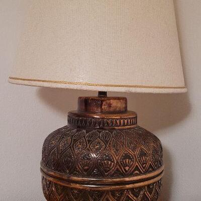 Lot 987: Vintage Copper Glaze Ceramic Table Lamp by HOUSE OF LAMPS (shade defect) 
