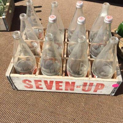 1429 = Seven UP crate with 12-24 ox Dr Pepper Bottles