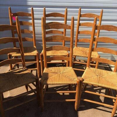 1434 = Antique Ladder Back Chairs