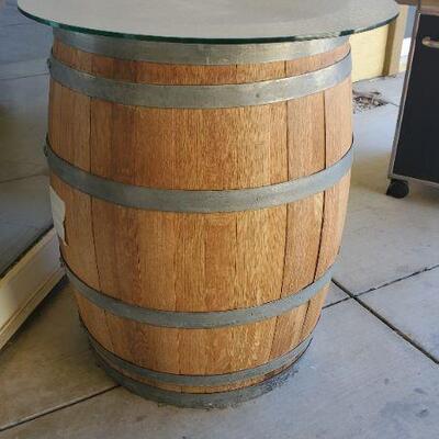 Wine Barrel With Glass Top