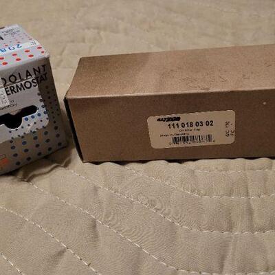 Lot 1019: Vintage New Stock MERCEDES BENZ Auto Parts - Thermostat and Oil Reservoir Cap