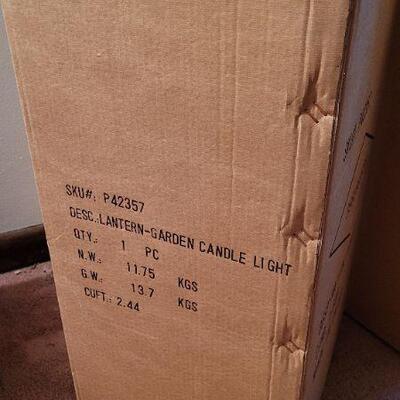 Lot 1056: Vintage New Stock (3) Copper LANTERNS GARDEN CANDLE