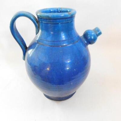 Large Blue Pottery Floor Vase Water Jug 15