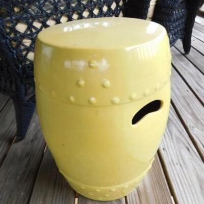 Ceramic Garden Stool Yellow 12