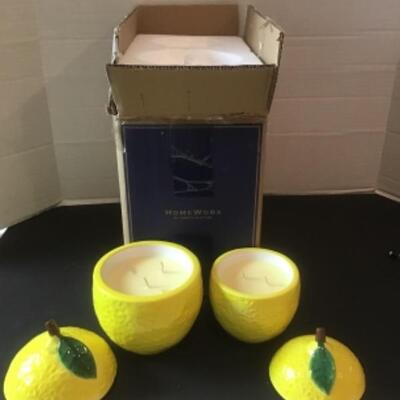 O - 1153. NEW IN BOX Homeworkâ€™s Lemon Candles 