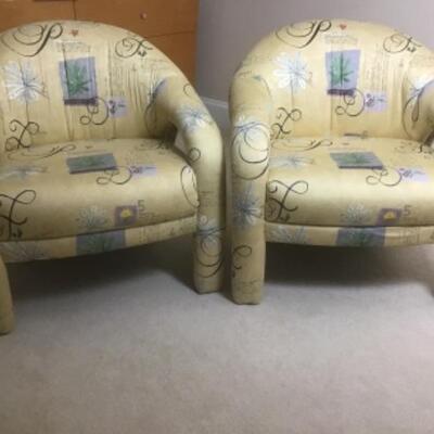 S - 1154. Pair of Upholstered Club Chairs