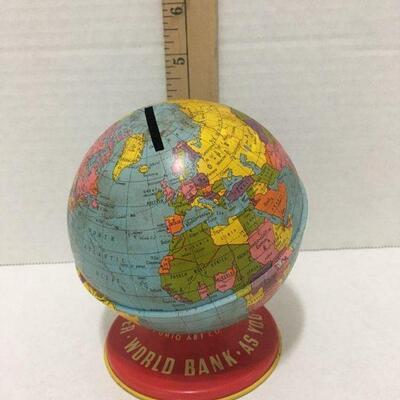 1166 = Vintage World Globe Bank