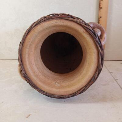 1269 = Medium Ceramic Vase wrapped in Bamboo
