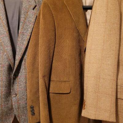 Lot 1082: (2) Men's Suits and a Corduroy Suit Jacket 