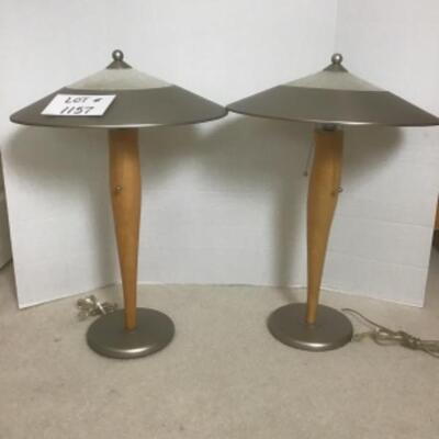 S - 1157 Pair of Mid-Century Style Lamps 
